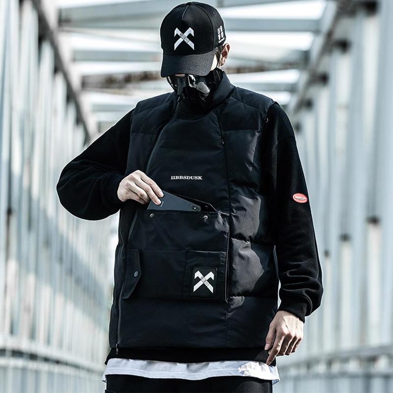 Hip Hop Padded Cargo Vest Mens Streetwear Sleeveless Tactical Vest Functional Multi Pockets Winter Thick Cotton, Black
Hip Hop Padded Cargo Vest Mens Streetwear Sleeveless Tactical Vest Functional Multi Pockets Winter Thick Cotton, Black