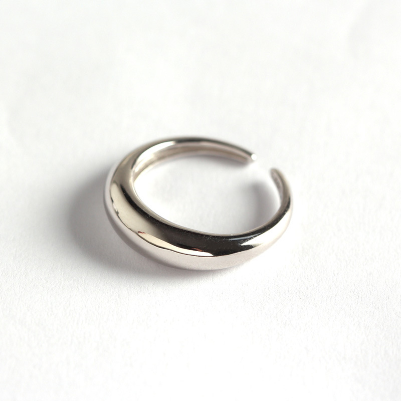 New 925 sterling silver vintage jewelry minimalism hand-made designer women's adjustable rings smooth open rings Japanese South korea style