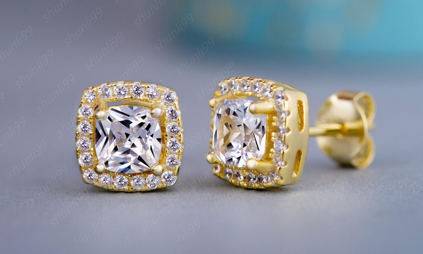 Designer Earrings Women Stud Earrings 18K Gold Plated Diamond Earrings for Woman Zircon Earrings Wedding Jewelry