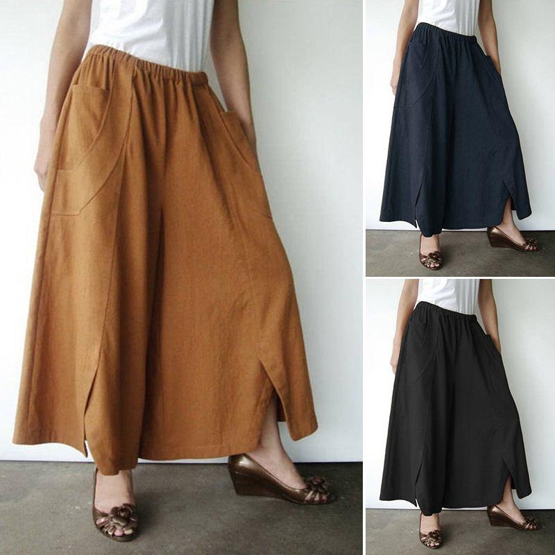 Women Trouser 2020 Ladies Wide Leg Pants Capris ZANZEA Casual Solid Bottoms Plus Size Spring Autumn Female Elastic Waist Pants, Black
Women Trouser 2020 Ladies Wide Leg Pants Capris ZANZEA Casual Solid Bottoms Plus Size Spring Autumn Female Elastic Waist Pants, Black