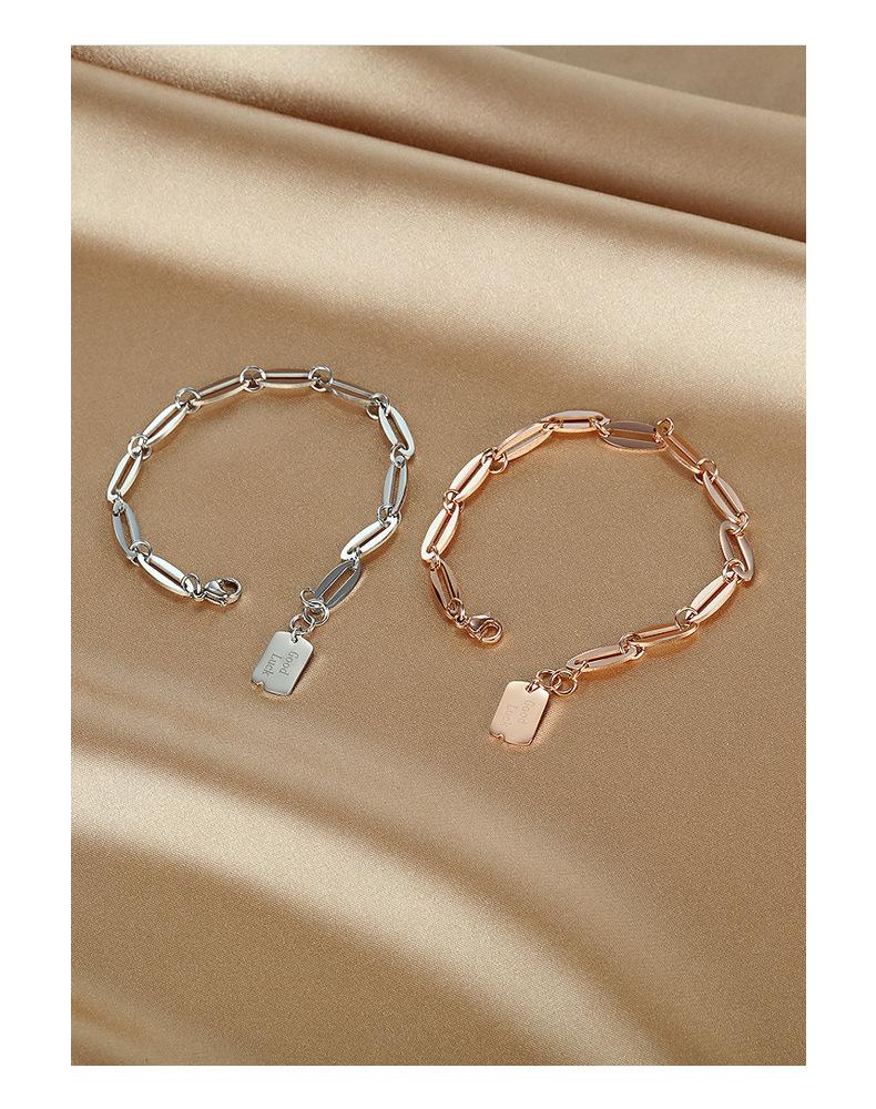 Titanium Steel Rose Gold Bracelets for Women Fashion Identification Bracelet for Party and Club Women's Jewelry
Titanium Steel Rose Gold Bracelets for Women Fashion Identification Bracelet for Party and Club Women's Jewelry