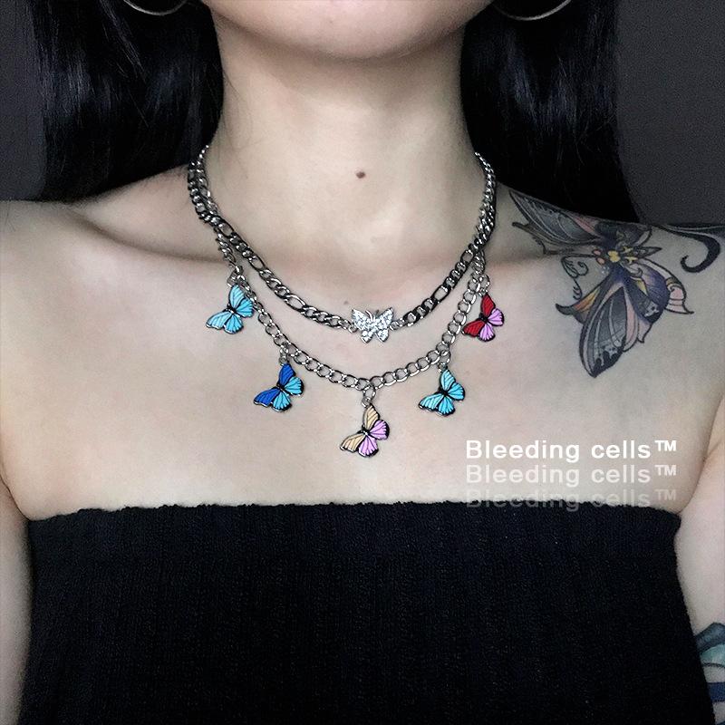 Ins with diamond color butterfly necklace European and American retro homemade Lisa 90s cool girl butterfly necklace
Ins with diamond color butterfly necklace European and American retro homemade Lisa 90s cool girl butterfly necklace