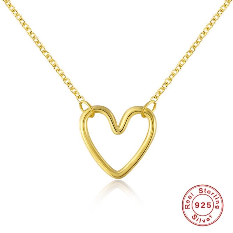 Gold Color Hollow Heart Simple Simple Fashion Chain Pendant Necklaces Classic Girls 925 Sterling Silver Jewelry For Women Gift
Gold Color Hollow Heart Simple Simple Fashion Chain Pendant Necklaces Classic Girls 925 Sterling Silver Jewelry For Women Gift