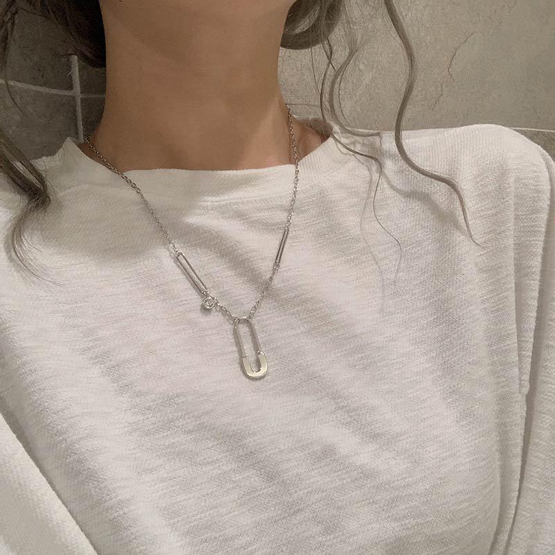 Silver plated Simple Necklace For Women 2020 Vintage Link Chain Necklace safety Pin Korean Jewelry
Silver plated Simple Necklace For Women 2020 Vintage Link Chain Necklace safety Pin Korean Jewelry