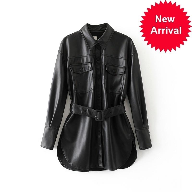 Fashion 2020 New Women Autumn Winter Fake Faux Leather Long Jackets Lady Elegant Tie Belt Waist Pockets Buttons PU Street Coats, Black
Fashion 2020 New Women Autumn Winter Fake Faux Leather Long Jackets Lady Elegant Tie Belt Waist Pockets Buttons PU Street Coats, Black