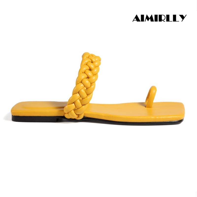 Summer Women's Square Sole Flip Flops Sandals Beach Shoes Braided Strap Flats Mules Slipper Ladies Causal Footwear Comfort, Yellow
Summer Women's Square Sole Flip Flops Sandals Beach Shoes Braided Strap Flats Mules Slipper Ladies Causal Footwear Comfort, Yellow