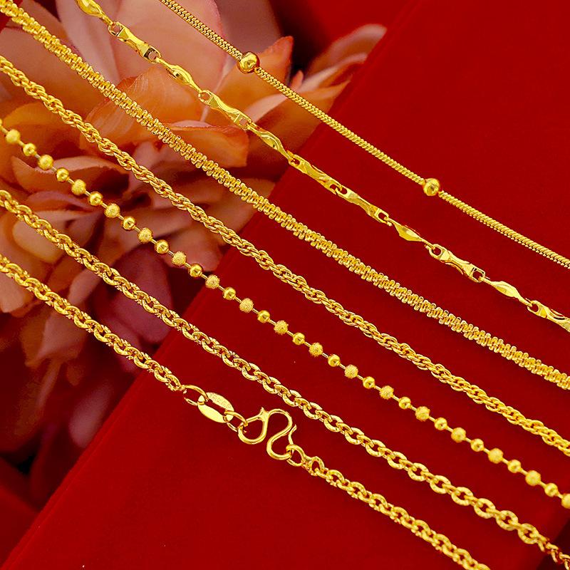Pure Gold Color Necklaces for Women 2mm Chain Necklace Pendant Choker Collier Wedding Bridal Jewelry Accessories Wholesale Gifts
Pure Gold Color Necklaces for Women 2mm Chain Necklace Pendant Choker Collier Wedding Bridal Jewelry Accessories Wholesale Gifts
