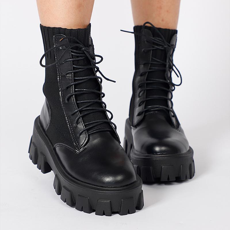 2020 New Casual Lace Up Gothic Combat Ankle Boots Woman Shoes Army Black Sock Platform Leather Boots Women Fashion Botas Mujer1
2020 New Casual Lace Up Gothic Combat Ankle Boots Woman Shoes Army Black Sock Platform Leather Boots Women Fashion Botas Mujer1