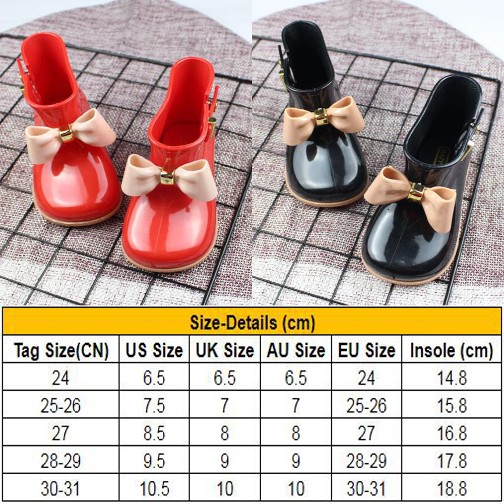 Children Girl Rain Boots Fashion Kids Waterproof Shoes Child Girl Rain Boots Bow Shoes LJ200911