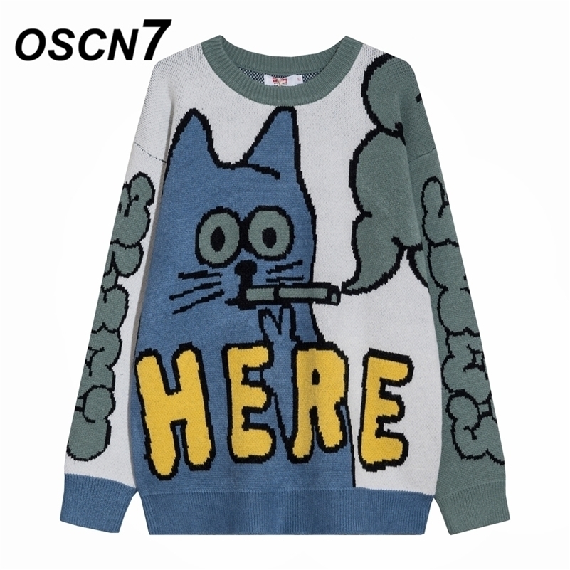 OSCN7 Funny Oversize Sweaters Men Winter High Streetwear Fashion Mens Pullovers Round Neck Vintage Sweaters 2718 201201, Blue
OSCN7 Funny Oversize Sweaters Men Winter High Streetwear Fashion Mens Pullovers Round Neck Vintage Sweaters 2718 201201, Blue
