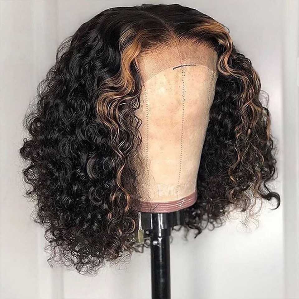 150% Curly Bob Wig M1B/27 Ombre Color Human Hair Wigs 4x4 Closure Wig For Women Remy Brazilian Hair Baby Pre Plucked, As pic
150% Curly Bob Wig M1B/27 Ombre Color Human Hair Wigs 4x4 Closure Wig For Women Remy Brazilian Hair Baby Pre Plucked, As pic