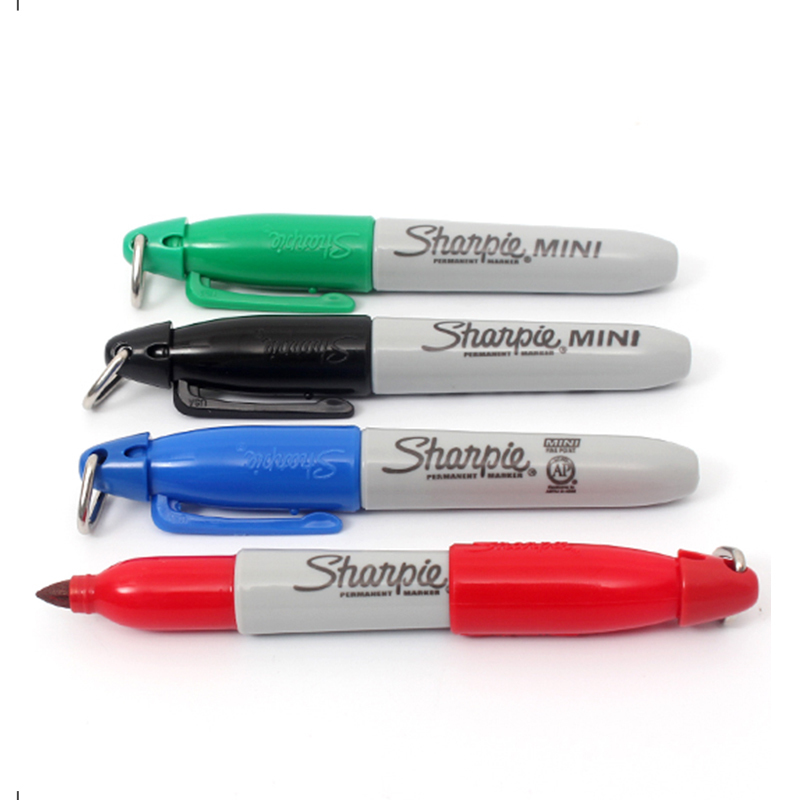 48pcs Sharpie 35113 Compact Mini Marker with Keychain Carrying Oily Marker Stationery DustFree Purification Marker 201120