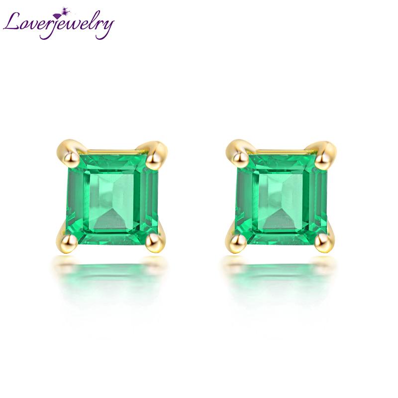 LOVERJEWELRY 18kt Yellow Gold Genuine Emerald Lady Stud Earrings Natural Gemstone Wedding Jewelry for Women Party Jewelry Design
LOVERJEWELRY 18kt Yellow Gold Genuine Emerald Lady Stud Earrings Natural Gemstone Wedding Jewelry for Women Party Jewelry Design