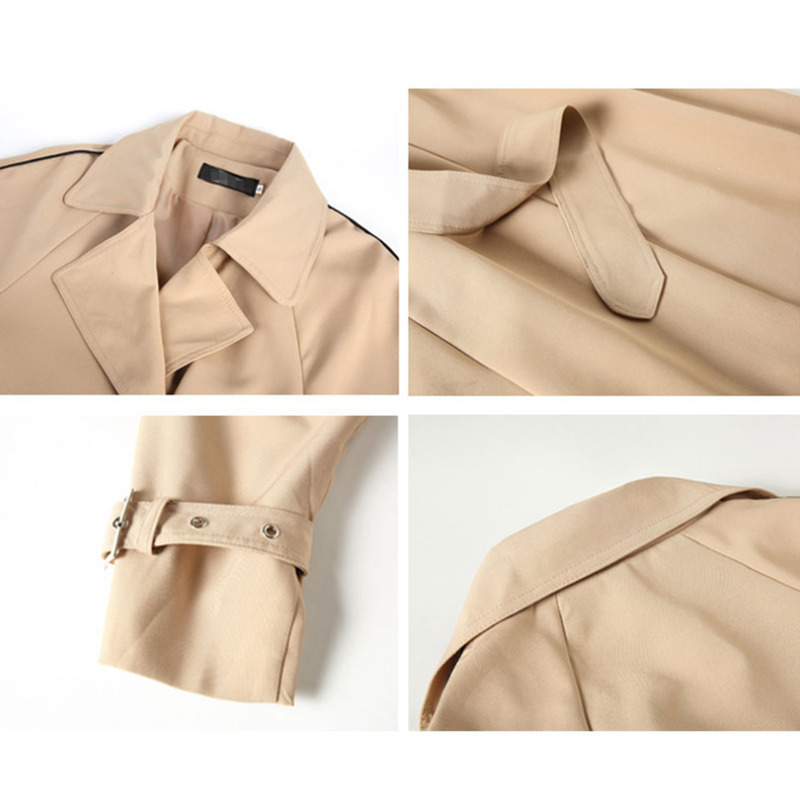 2020 autumn trend women's windbreaker Elegant Waist Belt Loose Khaki black blue Spring Long Trench coat for women outwear FY47 T200828