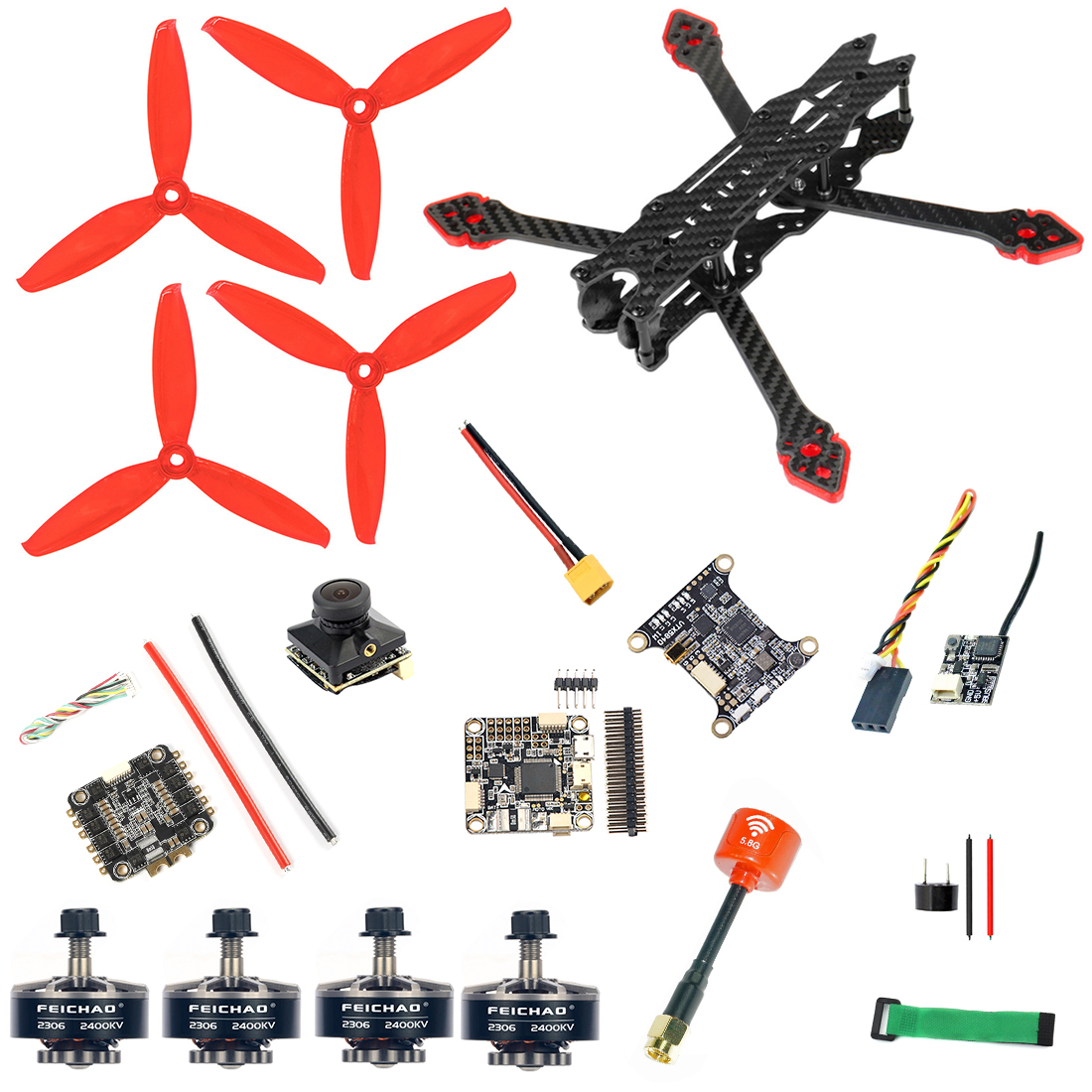 FEICHAO F4 X2 DIY Version FPV Racing RC Drone 225mm 3-4S RC Quadcopter Built-in OSD Betaflight Support BLHeliSuit Configuration, With flysky rx
FEICHAO F4 X2 DIY Version FPV Racing RC Drone 225mm 3-4S RC Quadcopter Built-in OSD Betaflight Support BLHeliSuit Configuration, With flysky rx
