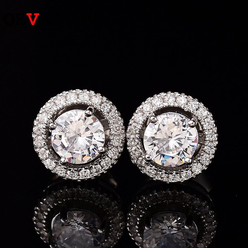 OEVAS Classic Round Moissanite Stud Earrings for Women Total 1-2 Carat S925 Silver Earrings Heart Arrow Cutting with Certificate
OEVAS Classic Round Moissanite Stud Earrings for Women Total 1-2 Carat S925 Silver Earrings Heart Arrow Cutting with Certificate