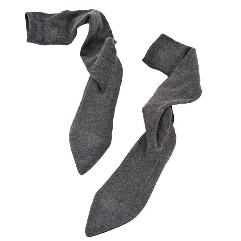 COVOYYAR Stretch Socks Boots Women Slim Elastic Knitted Long Thigh High Boots Pointed Toe Flat Black Shoes Women WBS1017 Y200115
