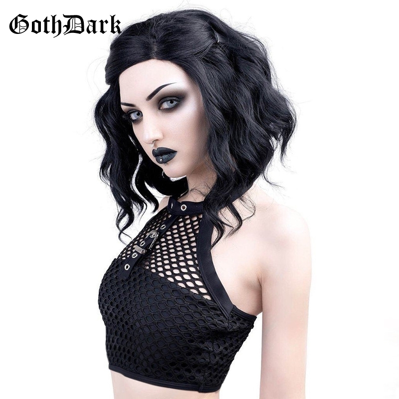 Goth Dark Black Grunge Crop Top Gothic Punk Patchwork Hollow Out Tank Tops Summer Harajuku Sexy Fashion Halter Backless Rivet Y200422
Goth Dark Black Grunge Crop Top Gothic Punk Patchwork Hollow Out Tank Tops Summer Harajuku Sexy Fashion Halter Backless Rivet Y200422