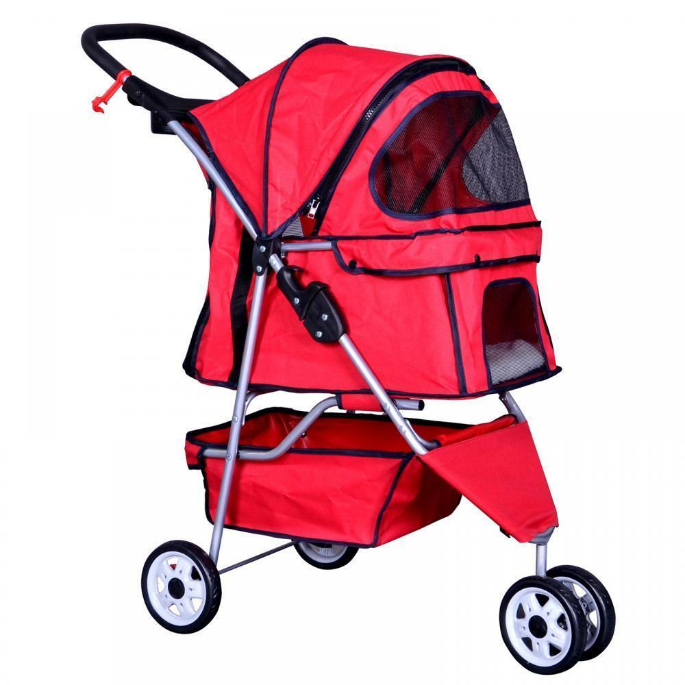New Red Pet Stroller Cat Dog Cage 3 Wheels Stroller Travel Folding Carrier T13
New Red Pet Stroller Cat Dog Cage 3 Wheels Stroller Travel Folding Carrier T13