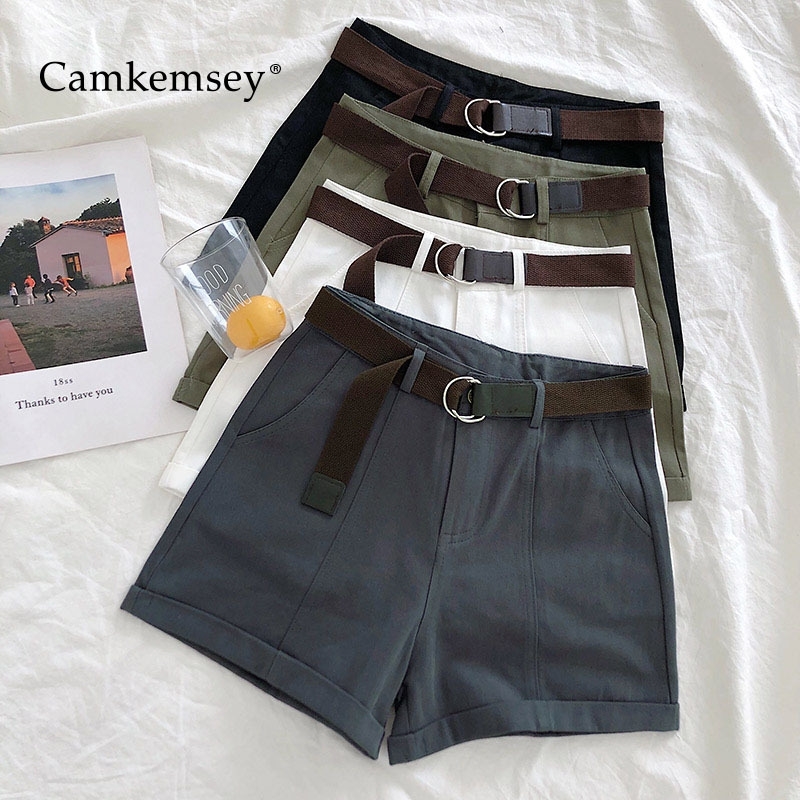 CamKemsey Summer Shorts Women Korean Casual High Waist Classic Cuffed Cargo Shorts With Sashes 5 Colors Y200403, Light khaki
CamKemsey Summer Shorts Women Korean Casual High Waist Classic Cuffed Cargo Shorts With Sashes 5 Colors Y200403, Light khaki
