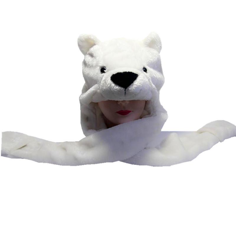 Polar Bear Cartoon Animal Plush Hat Children's Winter Warm Cap Combined Scarf and Glove
Polar Bear Cartoon Animal Plush Hat Children's Winter Warm Cap Combined Scarf and Glove