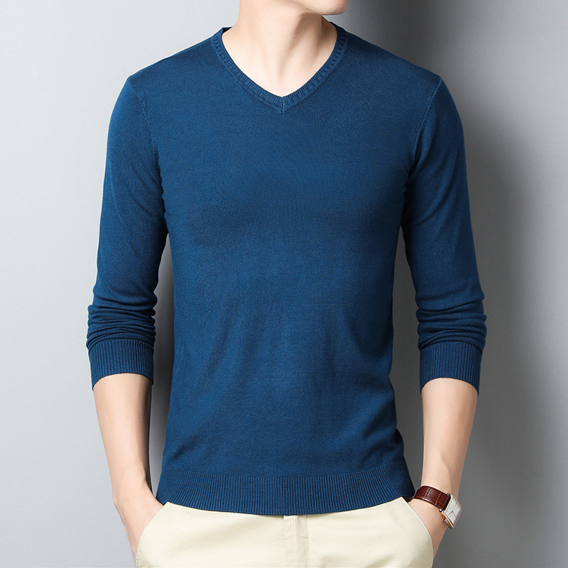 Winter Thick Warm Cashmere Sweater Men V Neck Men's Sweater Slim Fit Pullover Men Classic Wool Knitwear Sweaters For Men 3XL 201224