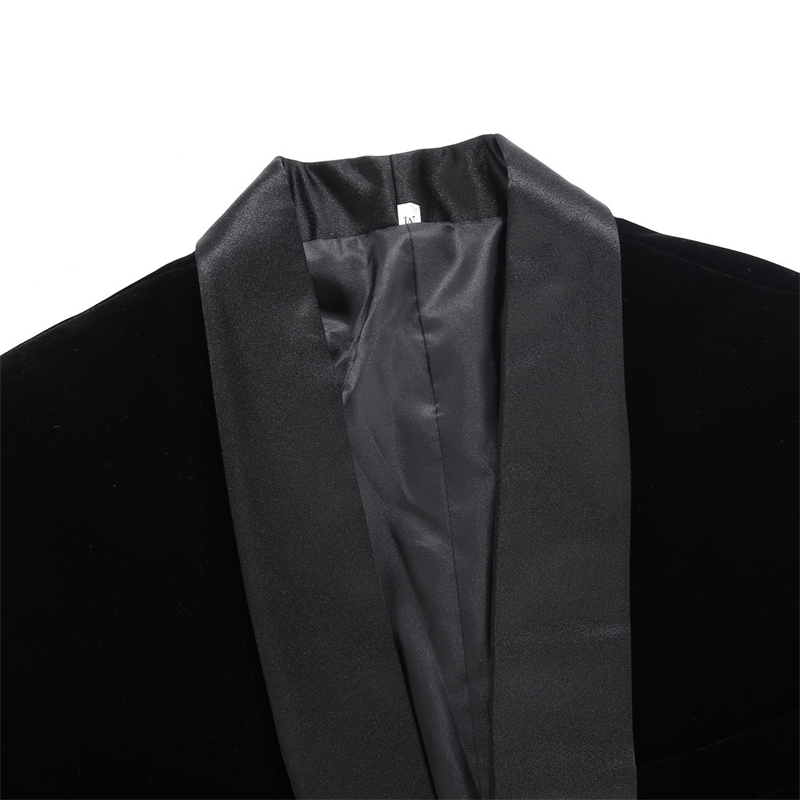 PYJTRL Male Plus Size Classic Black Shawl Lapel Velvet Blazer Men Fashion Casual Wedding Groom Slim Suit Jacket Singers Costume 201006