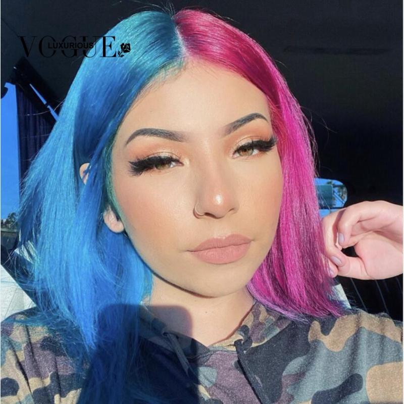 Blue Pink Human Hair Wig Straight Lace Front Wig Brazilian Remy Body Wave Wigs Glueless Pre-Plucked With Baby Hair For Women, Black;brown
Blue Pink Human Hair Wig Straight Lace Front Wig Brazilian Remy Body Wave Wigs Glueless Pre-Plucked With Baby Hair For Women, Black;brown