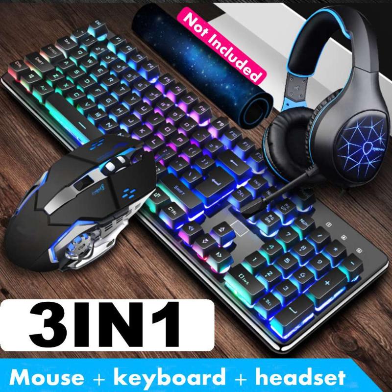 3 Pcs/set Keyboard Mouse Mice Headset Combos Set Game Luminous Keyboard 26 Keys Round Buttons Square Buttons Mechanical Mouse
3 Pcs/set Keyboard Mouse Mice Headset Combos Set Game Luminous Keyboard 26 Keys Round Buttons Square Buttons Mechanical Mouse