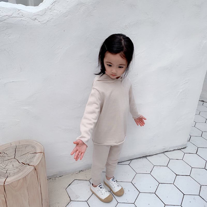 2020 Spring Baby Girls Clothes Boys Clothing Sets Autumn Sweater + Pants 2pcs Set Boys Knit Tracksuits Toddler Girls Boys SuitX1019