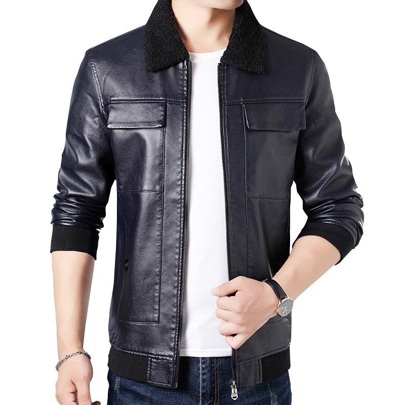 Oumor Men Autumn New Casual Vintage Biker Leather Jackets Coat Men Fashion Outfit Bomber Motorcycle PU Leather Jacket Coats Men T200106
