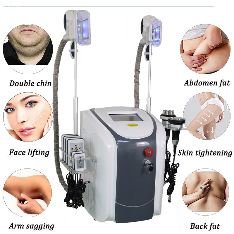 Cryolipolysis freezing fat machine ultrasonic vacuum cavitation machines lipo laser body thinner radio frequency skin firm device 2 cryo handles