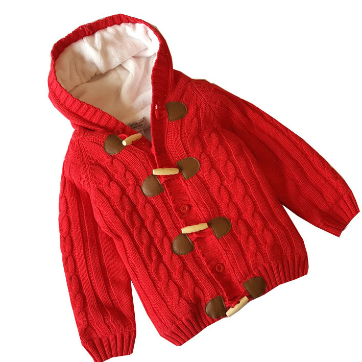 Children Sweaters Kids Coat Fashion Solid Color Cardigan Sweater Coat with Buttons Kids Hooded Outwear Boys and Girls cardigans Clothes
