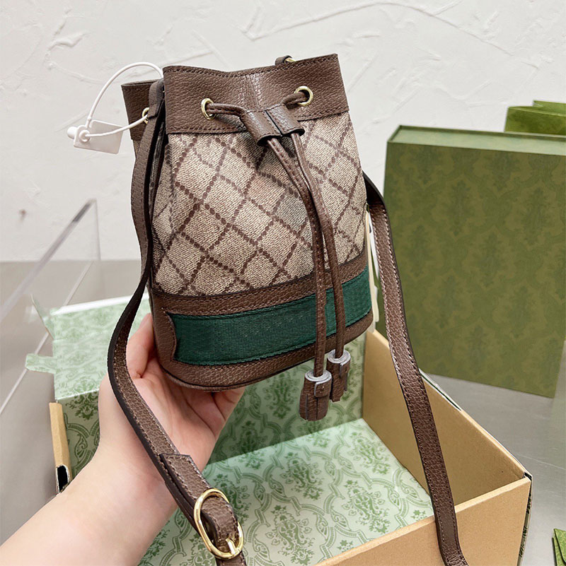 Cross Body Designer Bag High quality Drawstring Bucket Original Leather Women's Shoulder Bag Fashion Handbag Gift Box Package Size 13 * 20cm