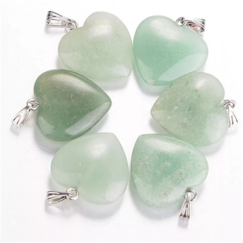 Natural Stone rose quartz pink crystal love heart charms pendants healing DIY earrings necklace for Jewelry