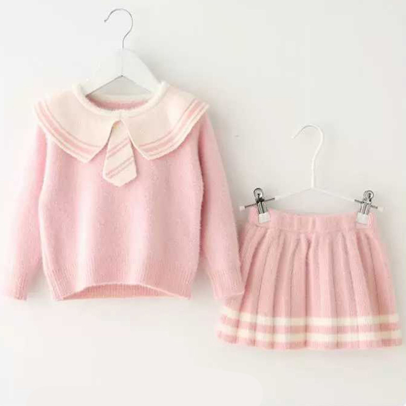 Bear Leader Children Clothing Set Winter Toddler Girls Clothes Sweater Skirt 2pc Outfit Suit Kids Clothes Girls Clothing Sets Y1106