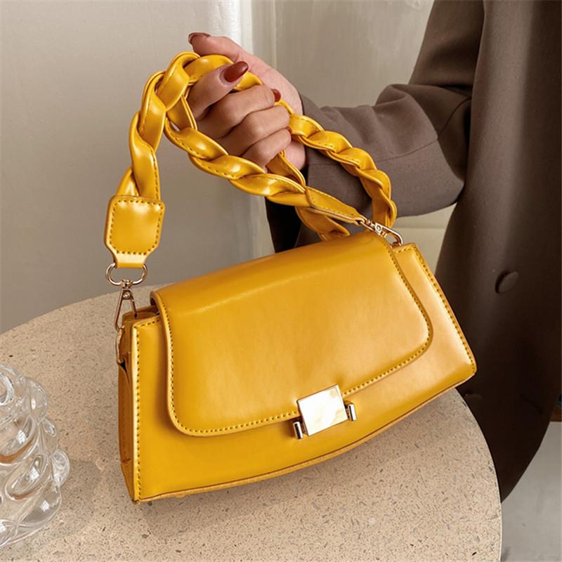 Women's Pure Color PU Leather Flap Shoulder Bag Soft Weave Strap Small Handbags Female Fashion Wild Casual Crossbody Bags Sac, Black
Women's Pure Color PU Leather Flap Shoulder Bag Soft Weave Strap Small Handbags Female Fashion Wild Casual Crossbody Bags Sac, Black