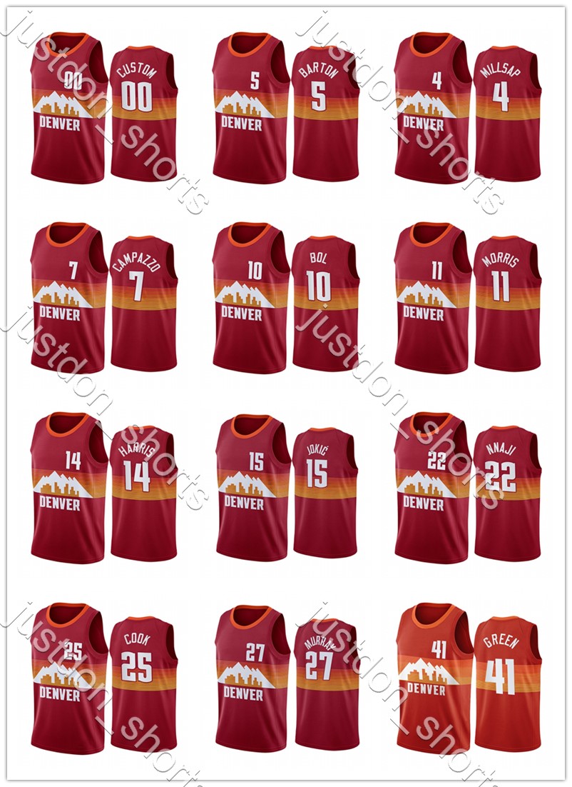 Mens Jokic 15 Murray 27 Campazzo 7 Nnaji 22 Barton 5 Morris 11 Green 41 Cook 25 Bol 10 Harris 14 Millsap 4 Hot Press City New Edition Jersey, Color1
Mens Jokic 15 Murray 27 Campazzo 7 Nnaji 22 Barton 5 Morris 11 Green 41 Cook 25 Bol 10 Harris 14 Millsap 4 Hot Press City New Edition Jersey, Color1