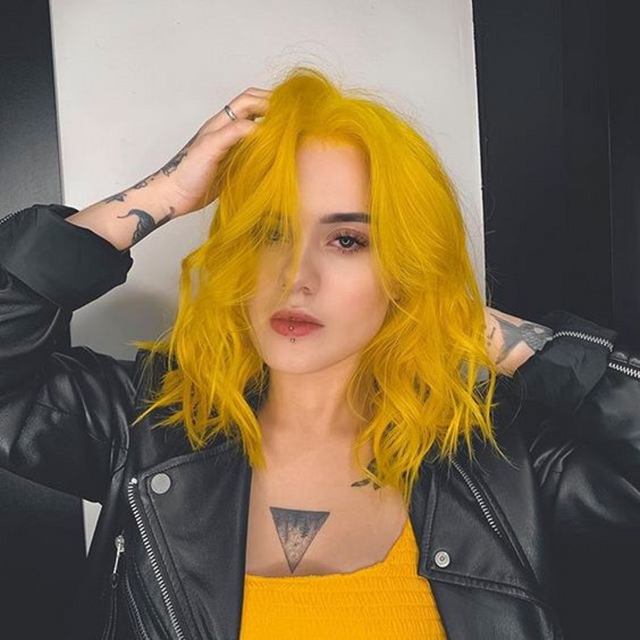 Yellow Wave Bob brazilian hair Lace Front Wigs 13X4 Pre Plucked Short straight synthetic Bob Wigs For Black Women Bleach Knots