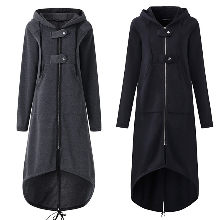 The new thick trench coat for ladies Plussize long style windbreaker Pure cotton simple pure cotton T200810