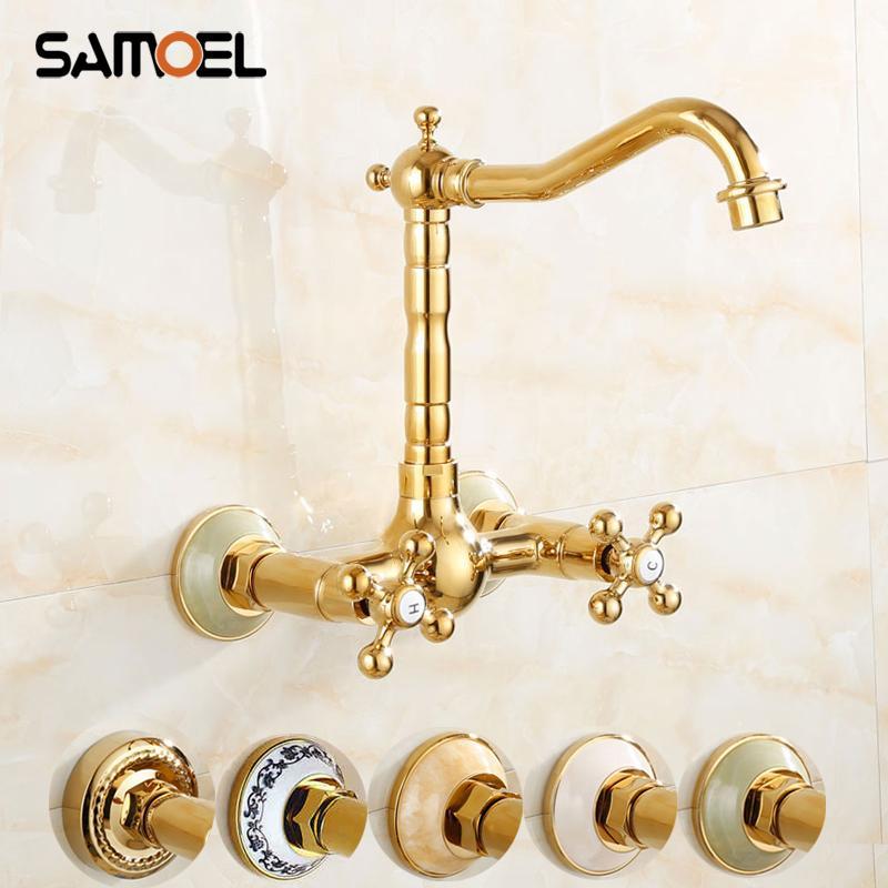 Luxury Classic Brass Wall Mounted Golden Dual Hole Bathroom Sink Faucet Marble Holder Basin Mixer Taps G11131
Luxury Classic Brass Wall Mounted Golden Dual Hole Bathroom Sink Faucet Marble Holder Basin Mixer Taps G11131