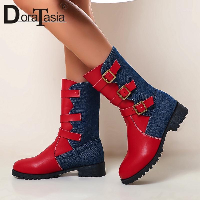 DORATASIA New Fashion Two Styles mixed-color Boots 2020 Low Chunky Heels Boots Women High Top Platform Ankle Shoes Woman1, Red
DORATASIA New Fashion Two Styles mixed-color Boots 2020 Low Chunky Heels Boots Women High Top Platform Ankle Shoes Woman1, Red