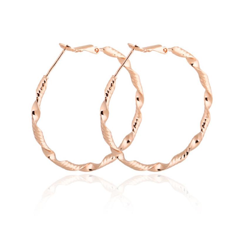 Yellow/Rose/White Gold Color Large Big Round Circle Twisted Loop Hoop Earrings for Women Girls Party Jewelry Aros orecchini Gift
Yellow/Rose/White Gold Color Large Big Round Circle Twisted Loop Hoop Earrings for Women Girls Party Jewelry Aros orecchini Gift