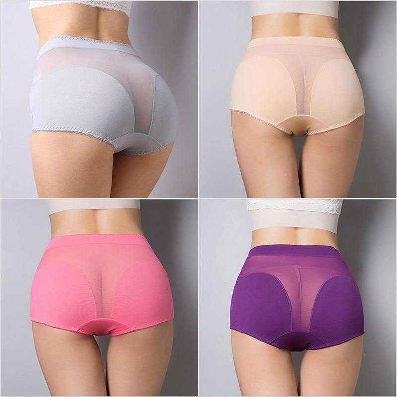 BllooBeell 4pcs Women Cotton Underwear Sexy Panties Hollow Out Lace Women's Briefs High-Rise Ladies Underpants Size L/XL/XXXL 201112