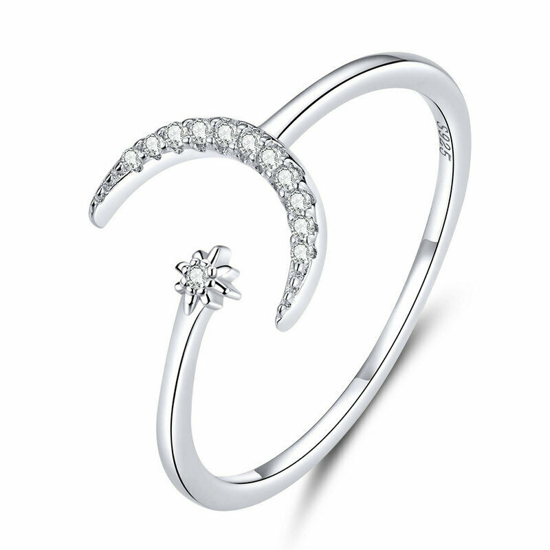 Fashion 925 Sterling Silver Moon and Star Finger Open Ring Jewelry For Women Girls Christmas Gifts
Fashion 925 Sterling Silver Moon and Star Finger Open Ring Jewelry For Women Girls Christmas Gifts