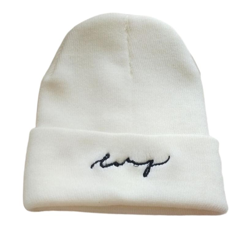Winter Warm Knitted Beanie Cap Solid Color Letters Embroidery Cuffed Skull Hat 
Winter Warm Knitted Beanie Cap Solid Color Letters Embroidery Cuffed Skull Hat