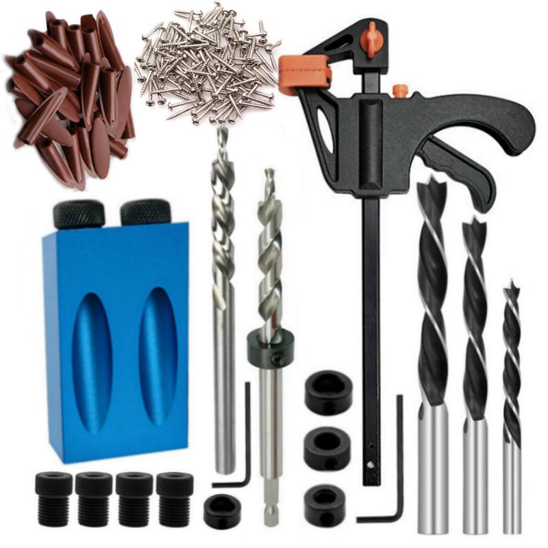 15 Degree Oblique Hole Locator Drill Bit Woodworking Pocket Hole Jig Kit Angle Drill Guide Set Puncher Carpentry Toos
15 Degree Oblique Hole Locator Drill Bit Woodworking Pocket Hole Jig Kit Angle Drill Guide Set Puncher Carpentry Toos