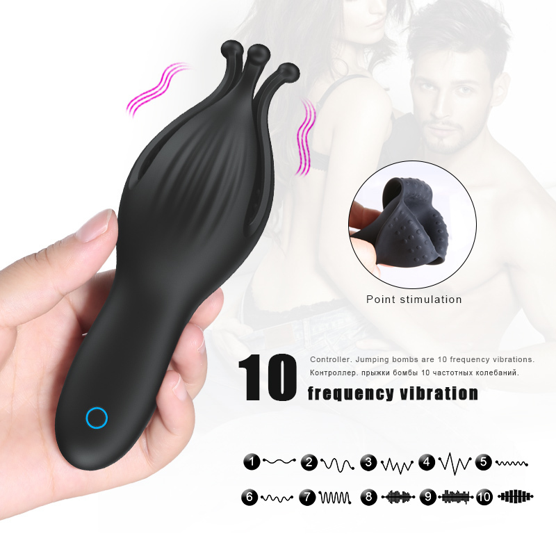 Powerful Male Vibrator Glans Massager Penis Stimulation penis delay trainer Masturbator Sex toys for Men Adults 10 Modes 220315