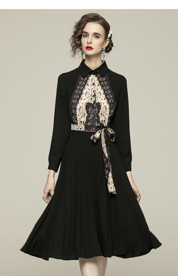 Elegant Women Pleated Dresses Lapel Neck Long Sleeve Lady's Casual Chiffon Dress Spring New Sliming Dresses, As picture
Elegant Women Pleated Dresses Lapel Neck Long Sleeve Lady's Casual Chiffon Dress Spring New Sliming Dresses, As picture