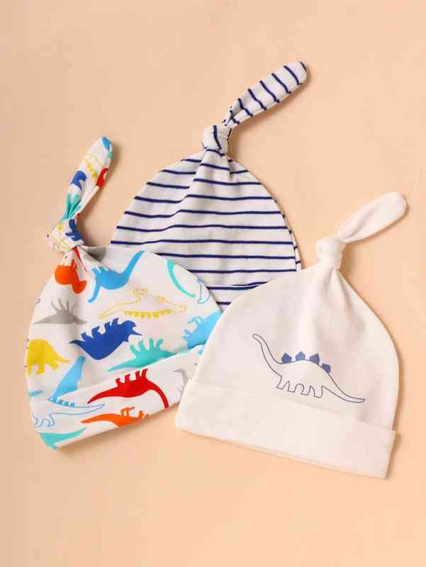 3pcs Baby Dinosaur Print Hat SHE